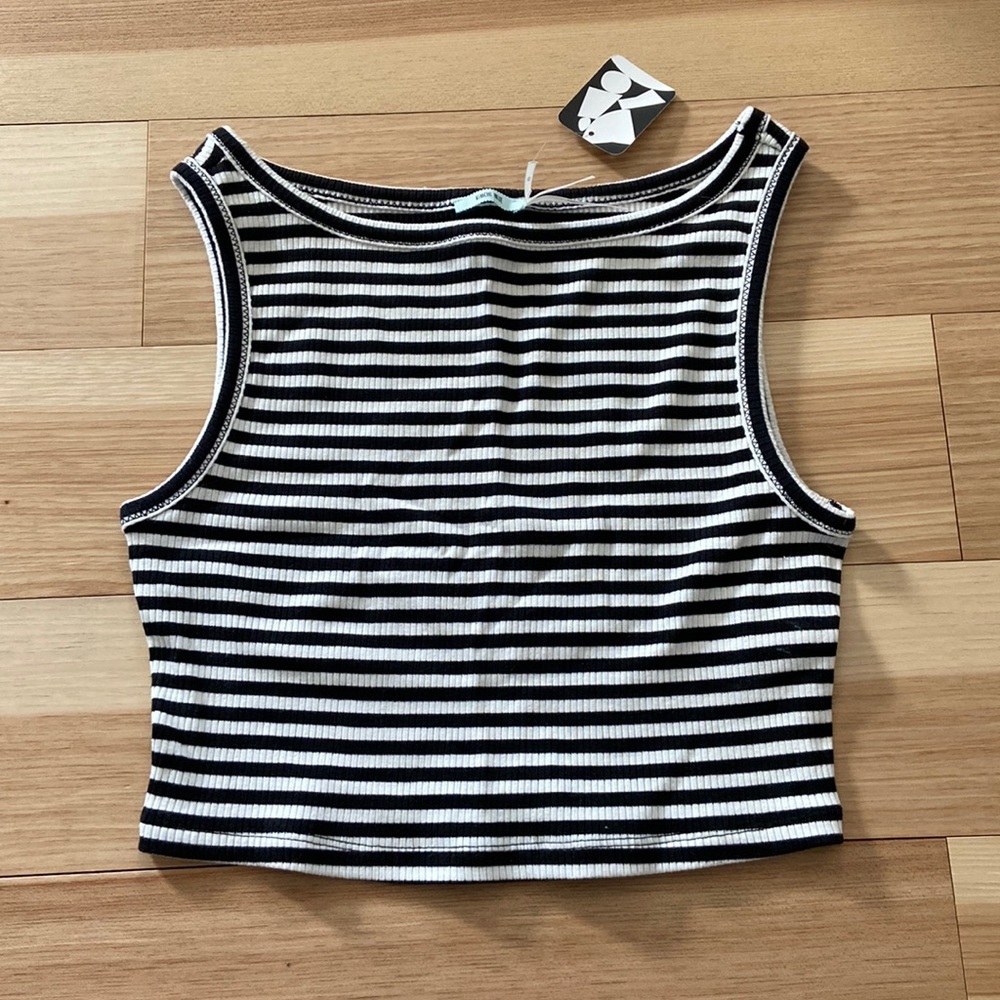 Kimchi Blue ribbed stripped crop top